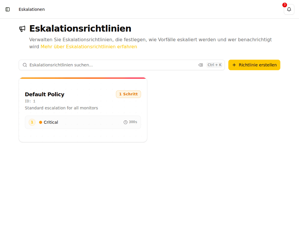 Eskalationsrichtlinien-Liste