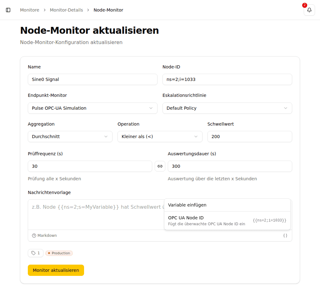 Variable Dropdown-Menü