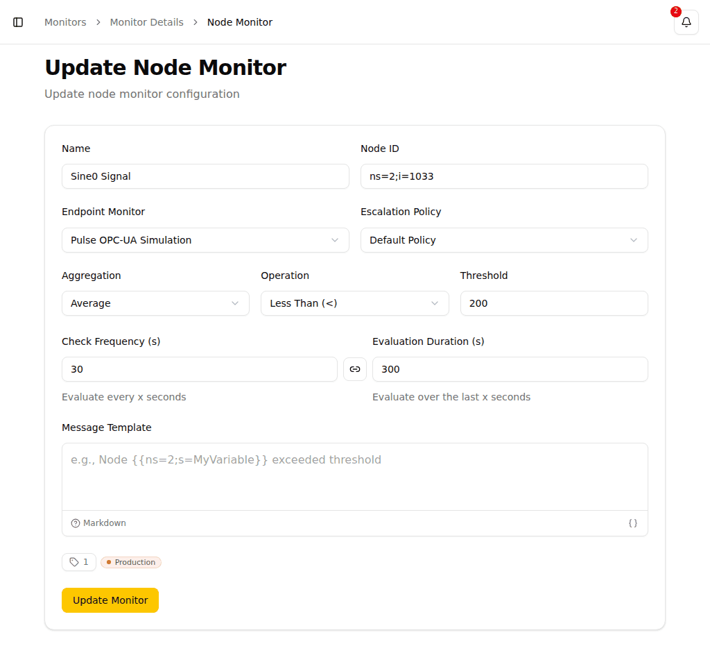 Message Template Field Example